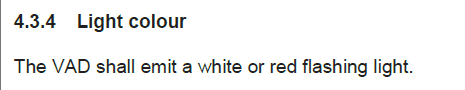 EN 54-23 Sound and Light Alarm VAD Light Color Requirements